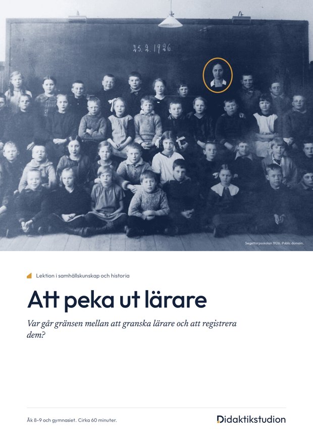 Omslaget till lektionen Att peka ut lärare